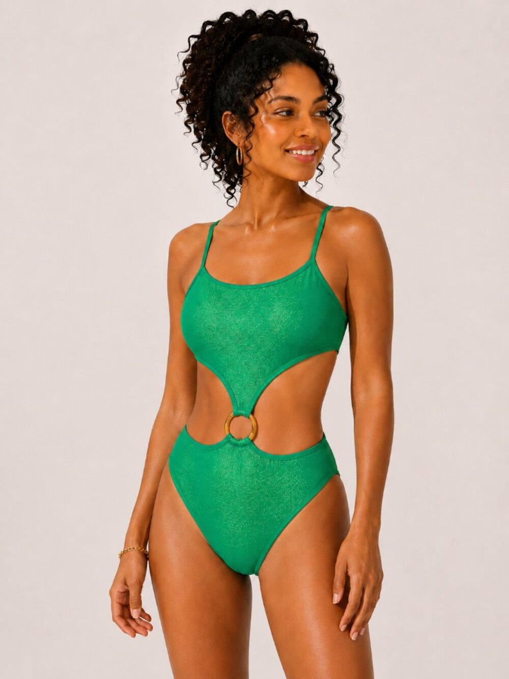 Cupshe Green O Ring Monokini One Piece Swimsuit Medium NWT
